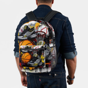 Basketbal spelen in mijn oude gelukschoenen bedrukte rugzak
