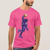 Basketbal spelen of basketbal spelen in de ruimte t-shirt (Voorkant)