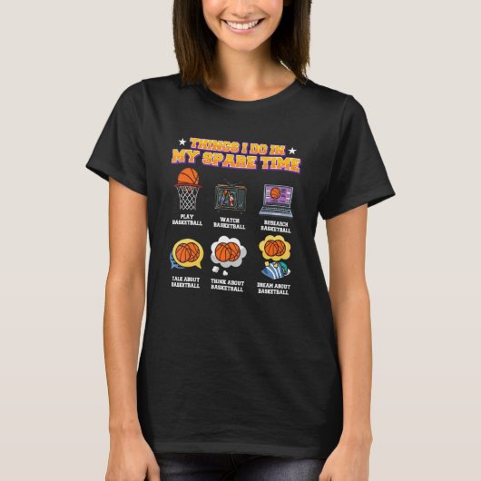 Basketbal Speler Coach Team  Dunks T-shirt (Voorkant)