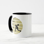 Basketbal  speler retro zonsondergang mok (Voorkant links)