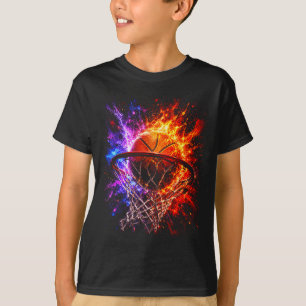 Basketbal spetter balspeler team mannen jongens  t-shirt