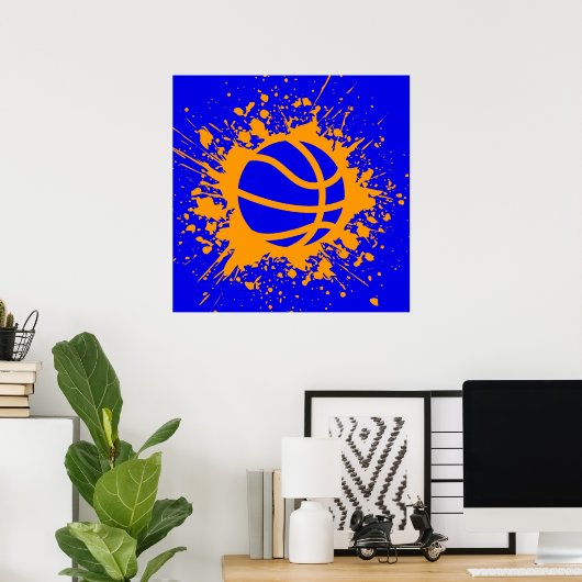 basketbal spetter poster (Thuiskantoor)