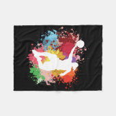 Basketbal Splash Waterverf Fleece Deken (Voorkant (Horizontaal))