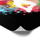 Basketbal Splash Waterverf Poster (Hoek)