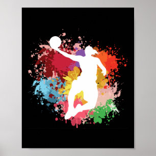Basketbal Splash Waterverf Poster