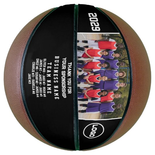Basketbal Sponsor Gift – Custom Team Foto (Verticaal)
