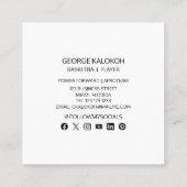 Basketbal Sport Atleet Personal Trainer Coach Vierkante Visitekaartje (Achterkant)