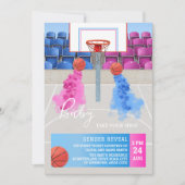 Basketbal Sport Baby Gender Reveal Kaart (Voorkant)
