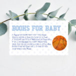 Basketbal Sport Baby shower Boeken voor Baby Kaart<br><div class="desc">Dit is een Blue Basketball Sports thema baby shower boeken voor Baby kaart. Baby's eerste bibliotheek 1e boeken ticket,  baby shower voor jongen</div>