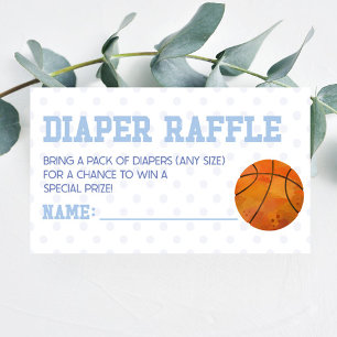 Basketbal Sport Baby shower Luier Raffle Informatiekaartje