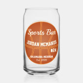 Basketbal Sport Bar Bier Blikvorm Glas (Achterkant)