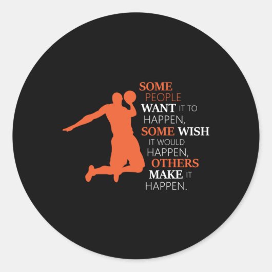 Basketbal Sport Basketbal Team Speler Gift Idee Ronde Sticker (Voorkant)
