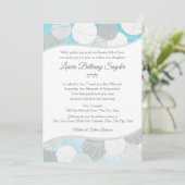 Basketbal Sport Bat Mitswa blauw en zilver Kaart (Staand voorkant)