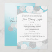 Basketbal Sport Bat Mitswa blauw en zilver Kaart (Voorkant / Achterkant)