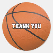 Basketbal Sport Bedankt Ronde Sticker (Voorkant)