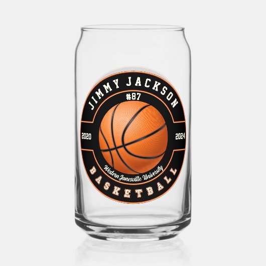 Basketbal Sport Bier Kan Glas Drinkware (Achterkant)