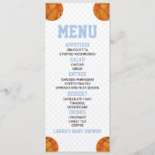 Basketbal Sport Blauw Baby shower Voedsel Menu (Voorkant)