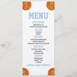 Basketbal Sport Blauw Baby shower Voedsel Menu