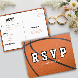 Basketbal Sport Bruiloft RSVP Briefkaart