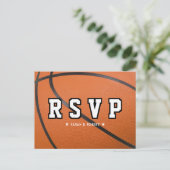 Basketbal Sport Bruiloft RSVP Briefkaart (Staand voorkant)