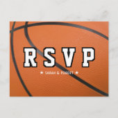 Basketbal Sport Bruiloft RSVP Briefkaart (Voorkant)