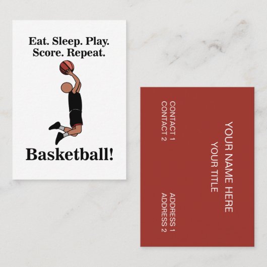 Basketbal Sport Coach Trainer Visitekaartje (Voorkant / Achterkant)