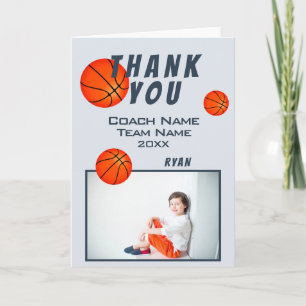 Basketbal Sport Dank je Coach Fotokaart Bedankkaart
