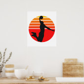 Basketbal Sport Dunk Kleurrijke Kunstwerk Poster (Keuken)