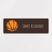 Basketbal Sport Eenvoudige naam Kinderen labels (Design 1)
