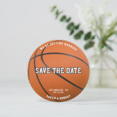 Basketbal Sport Foto Bruiloft Save The Date (Staand voorkant)