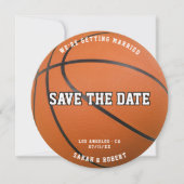 Basketbal Sport Foto Bruiloft Save The Date (Voorkant)