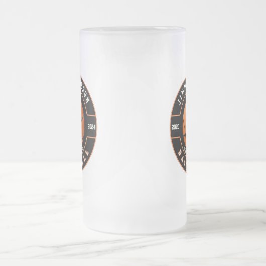 Basketbal Sport Frosted Bier Mok Glas Drinkware (Center)