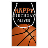 Basketbal Sport Gelukkige Verjaardag Naam Klein Cadeauzakje (Achterkant)