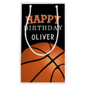 Basketbal Sport Gelukkige Verjaardag Naam Klein Cadeauzakje (Voorkant)