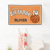 Basketbal Sport Happy Birthday Achtergrond Spandoek (Insitu)