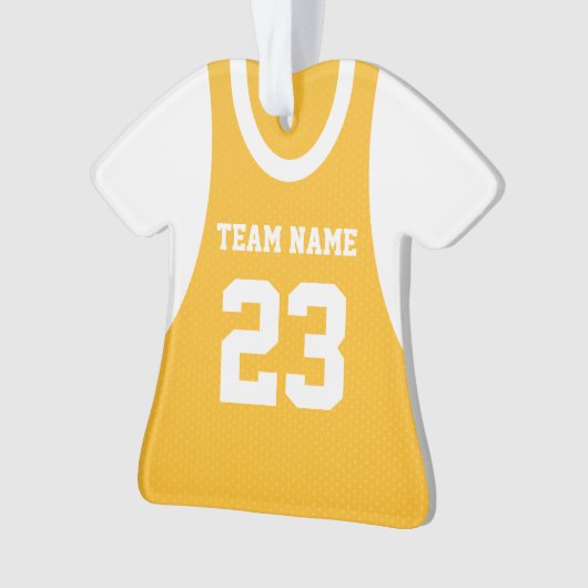 Basketbal Sport Jersey Gold Ornament (voorkant)