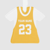 Basketbal Sport Jersey Gold Ornament (voorkant)