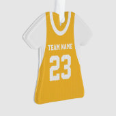 Basketbal Sport Jersey Gold Ornament (voorkant)