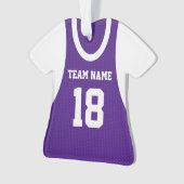 Basketbal Sport Jersey Paarse met Foto Ornament (voorkant)