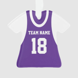Basketbal Sport Jersey Paarse met Foto Ornament