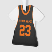 Basketbal Sport Jersey Sinaasappel Ornament (voorkant)