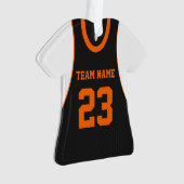 Basketbal Sport Jersey Sinaasappel Ornament (voorkant)