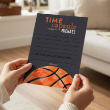 Basketbal Sport Jongen 10e Verjaardag Tijd Capsule