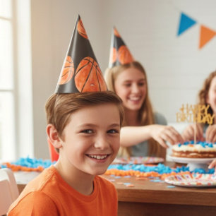 Basketbal Sport Jongen 10e Verjaardagsfeestje Feesthoedjes