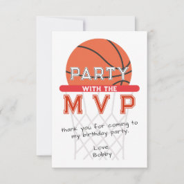 Basketbal Sport Jumpman Thema Alle Leeftijd Verjaa Bedankkaart