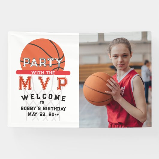 Basketbal Sport Jumpman Thema Alle Leeftijd Verjaa Spandoek (Horizontaal)