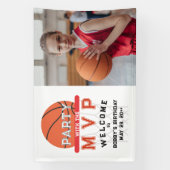 Basketbal Sport Jumpman Thema Alle Leeftijd Verjaa Spandoek (Verticaal)