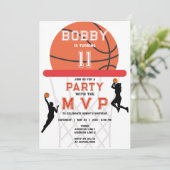 Basketbal Sport Jumpman Thema Vrouw Meisje Verjaar Kaart (Staand voorkant)