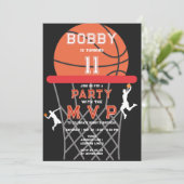 Basketbal Sport Jumpman Thema Zwart MVP Verjaardag Kaart (Staand voorkant)