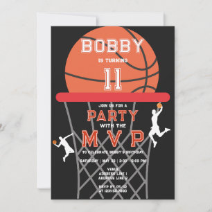 Basketbal Sport Jumpman Thema Zwart MVP Verjaardag Kaart